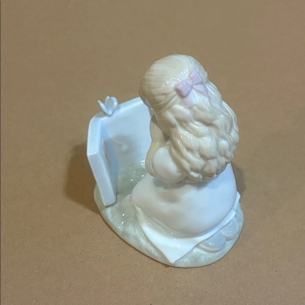 Hallmark Studio B - Little Girl Kneeling in Prayer w Bible - Porcelain Figurine